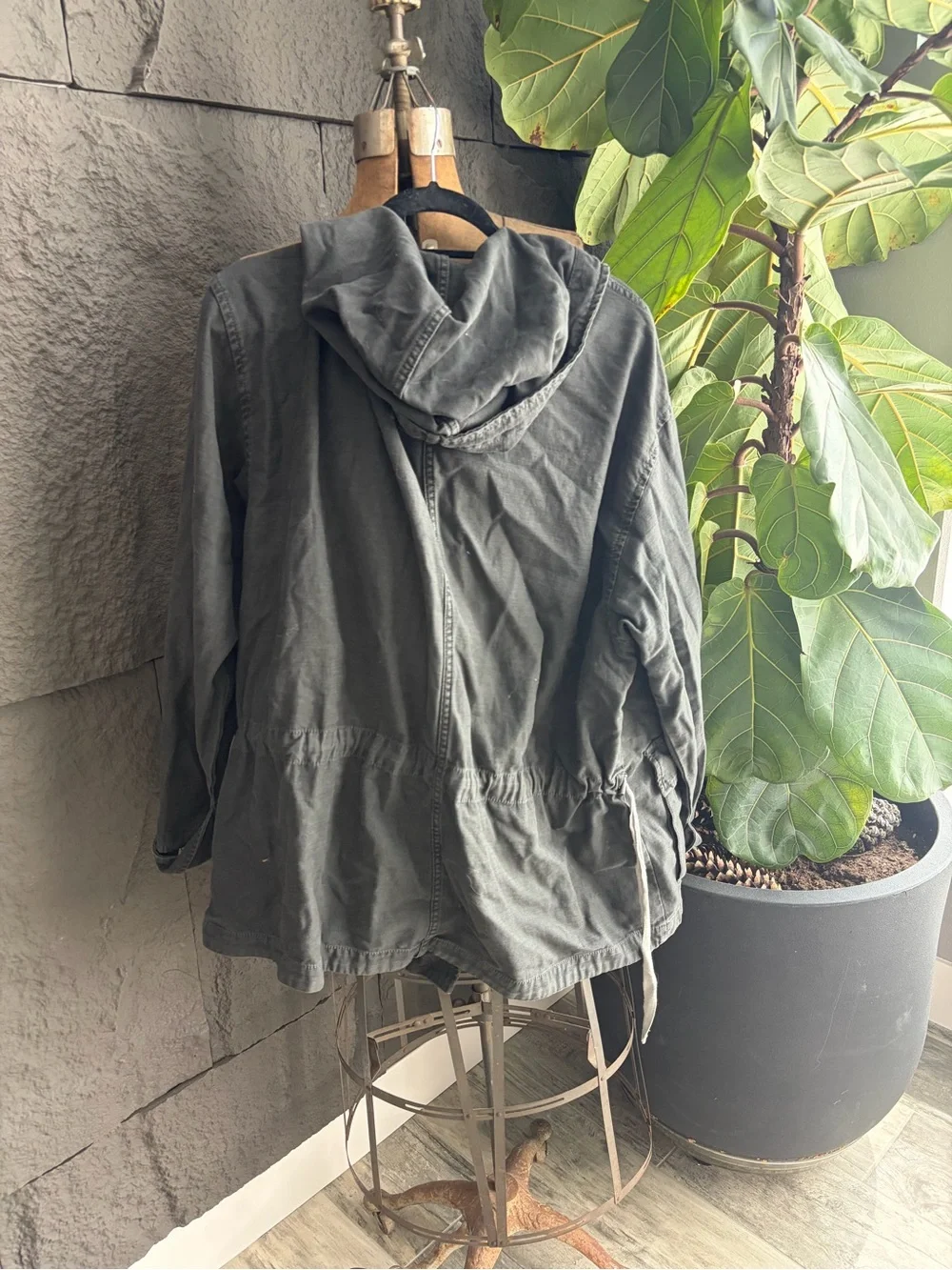 Free people Woman’s Military-Style Hooded Jacket - black